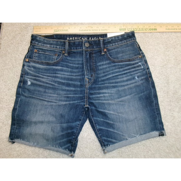 American Eagle Outfitters Pants - American Eagle Airflex+ Move-Free Athletic Jean Shorts Medium Wash Blue Size 32